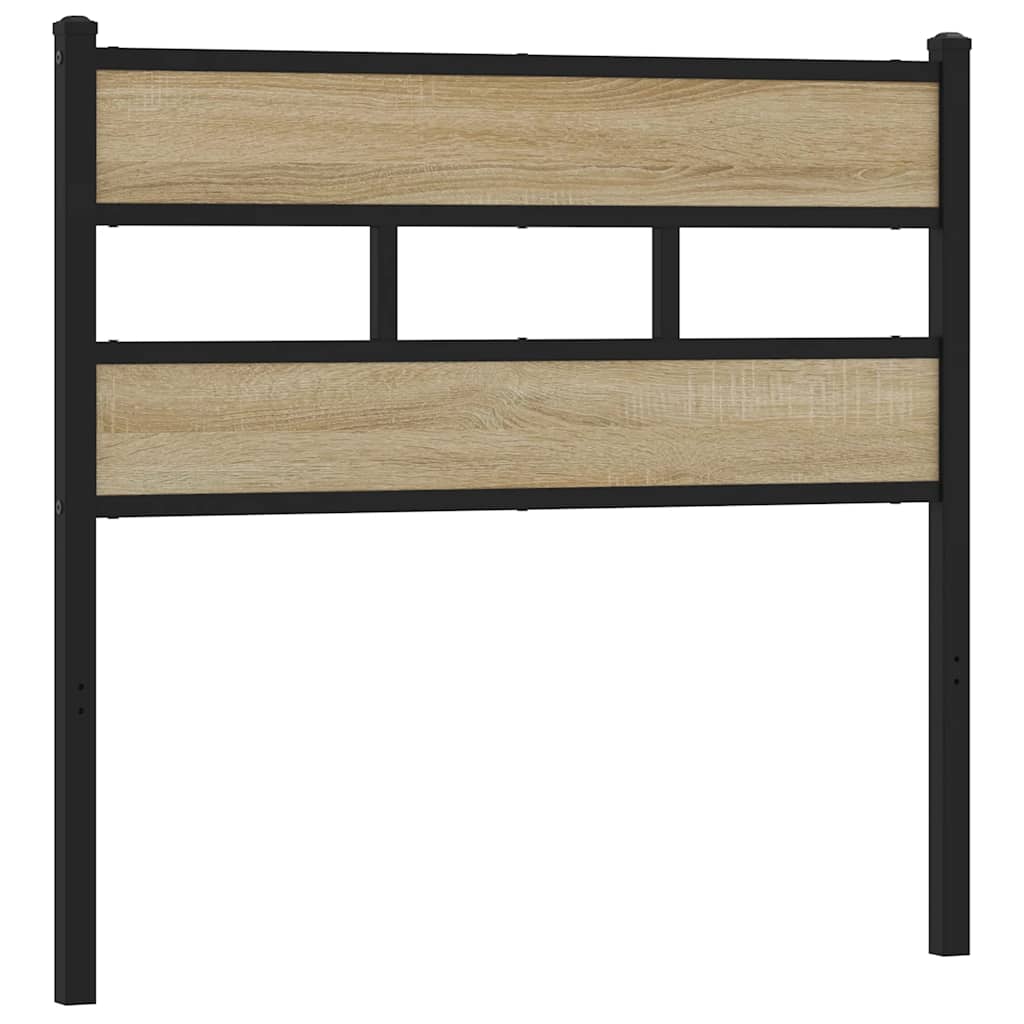 Testiera di Ricambio Rovere Sonoma 90 cm in Ferro e Legno Multistrato
