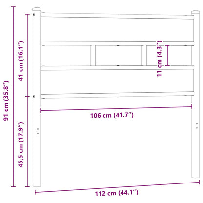 Testiera di Ricambio Rovere Sonoma 107 cm in Ferro e Legno Multistrato | homemem39