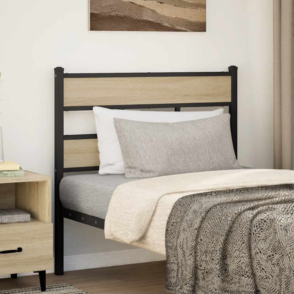 Testiera di Ricambio Rovere Sonoma 107 cm in Ferro e Legno Multistrato