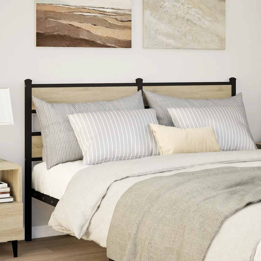 Testiera di Ricambio Rovere Sonoma 135 cm in Ferro e Truciolato | homemem39