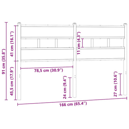 Testiera di Ricambio Rovere Sonoma 160 cm in Ferro e Legno Multistrato | homemem39