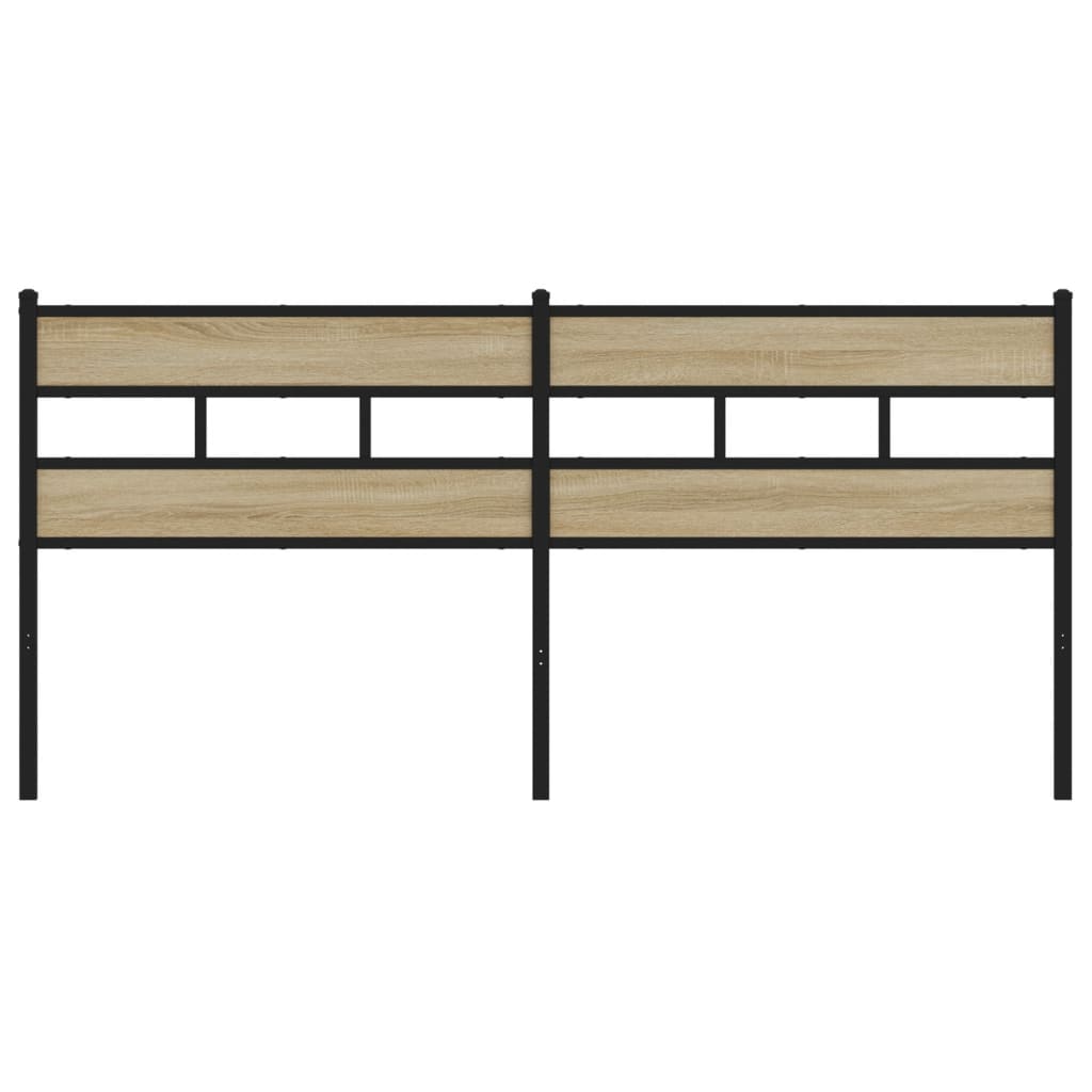 Testiera Rovere Sonoma 193 cm in Ferro e Legno Multistrato