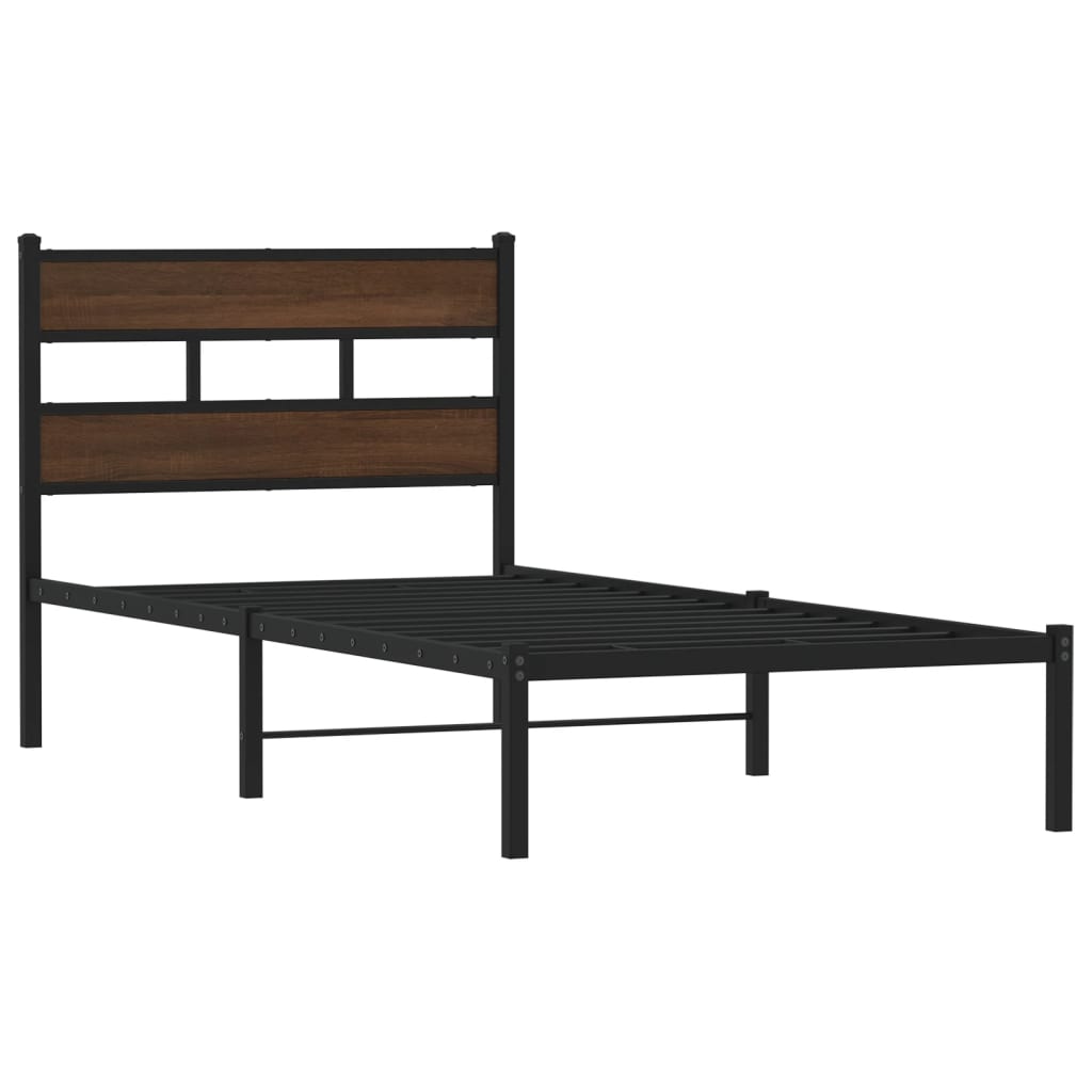 Giroletto senza Materasso con Testiera Rovere Marrone 90x200 cm | homemem39