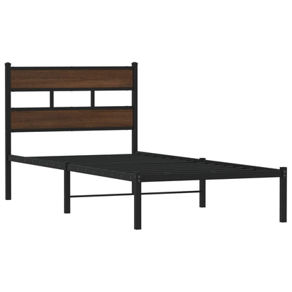 Giroletto senza Materasso con Testiera Rovere Marrone 90x200 cm | homemem39