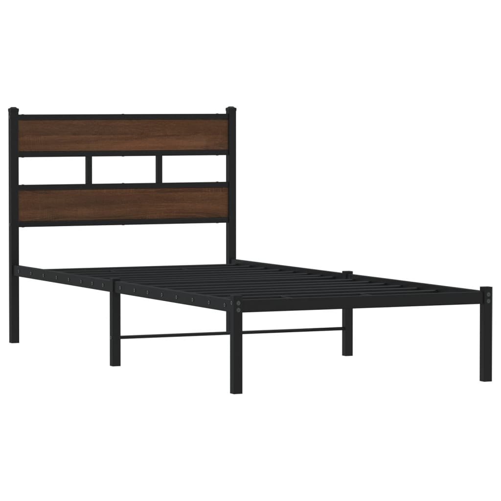 Giroletto senza Materasso con Testiera Rovere Marrone 100x190cm | homemem39
