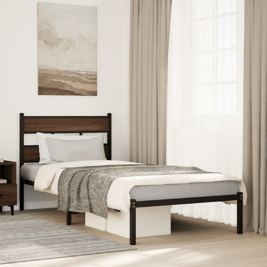 Giroletto senza Materasso con Testiera Rovere Marrone 100x190cm | homemem39