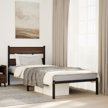 Giroletto senza Materasso con Testiera Rovere Marrone 107x203cm | homemem39