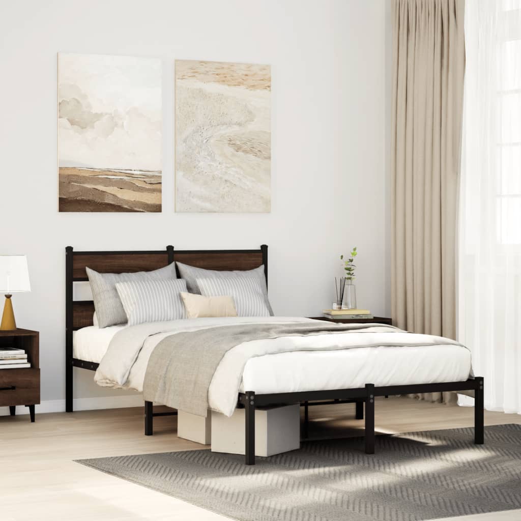 Giroletto senza Materasso con Testiera Rovere Marrone 120x190cm | homemem39