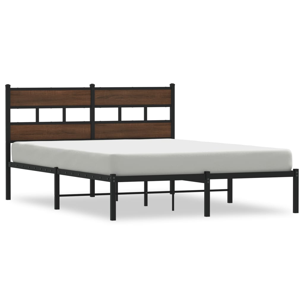 Giroletto senza Materasso con Testiera Rovere Marrone 140x190cm | homemem39