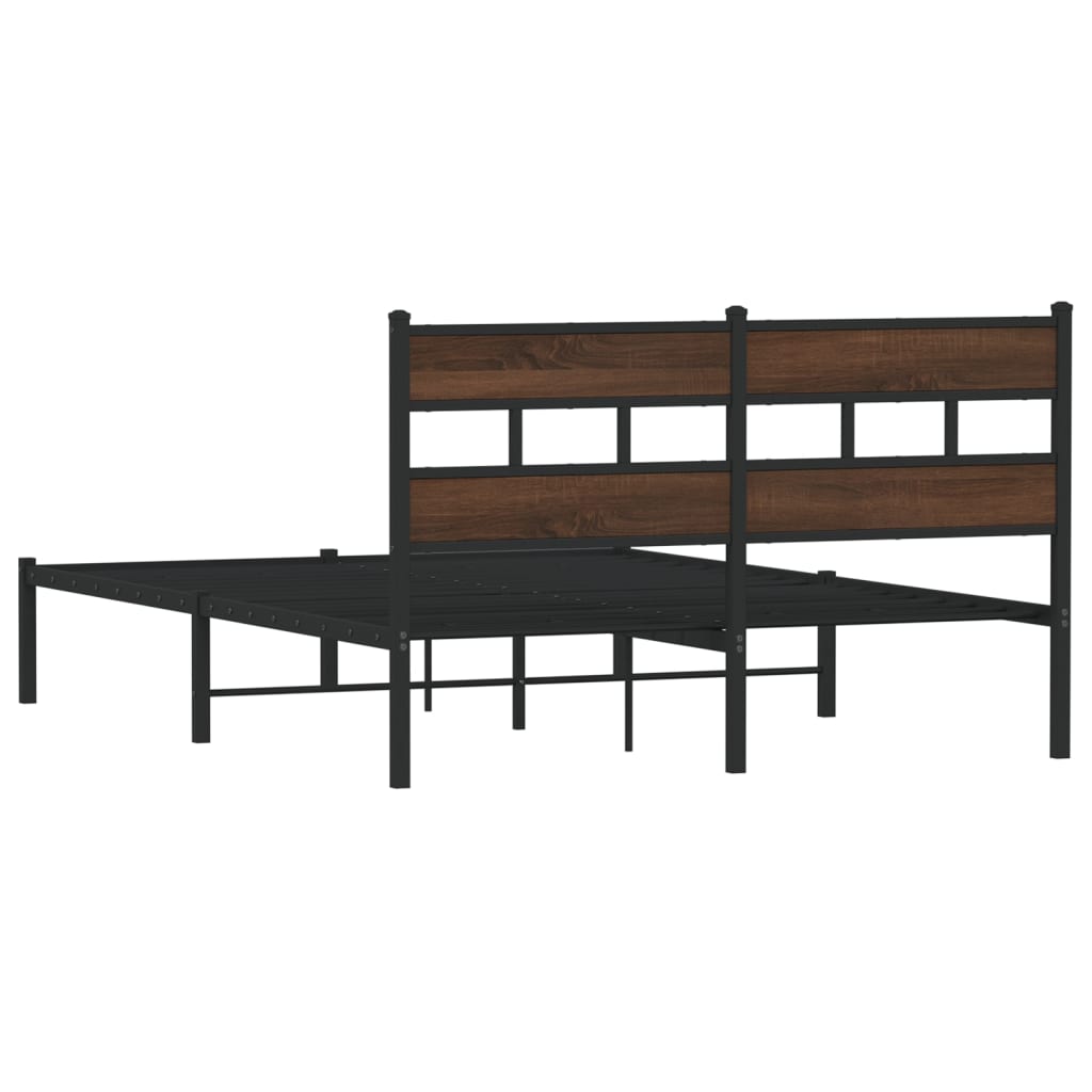 Giroletto senza Materasso con Testiera Rovere Marrone 140x190cm | homemem39