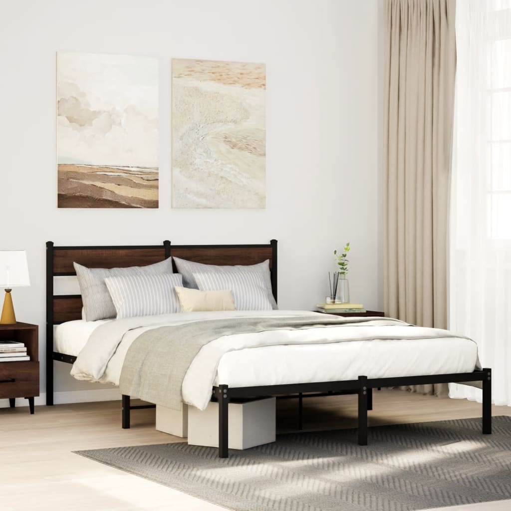 Giroletto senza Materasso con Testiera Rovere Marrone 140x190cm | homemem39