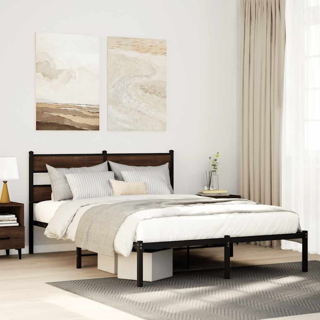 Giroletto senza Materasso con Testiera Rovere Marrone 140x200cm | homemem39