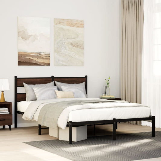 Giroletto senza Materasso con Testiera Rovere Marrone 160x200cm | homemem39