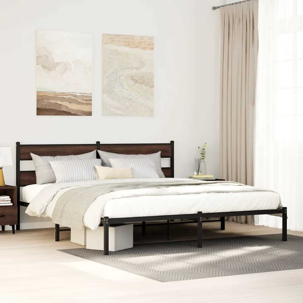 Giroletto senza Materasso con Testiera Rovere Marrone 180x200cm | homemem39