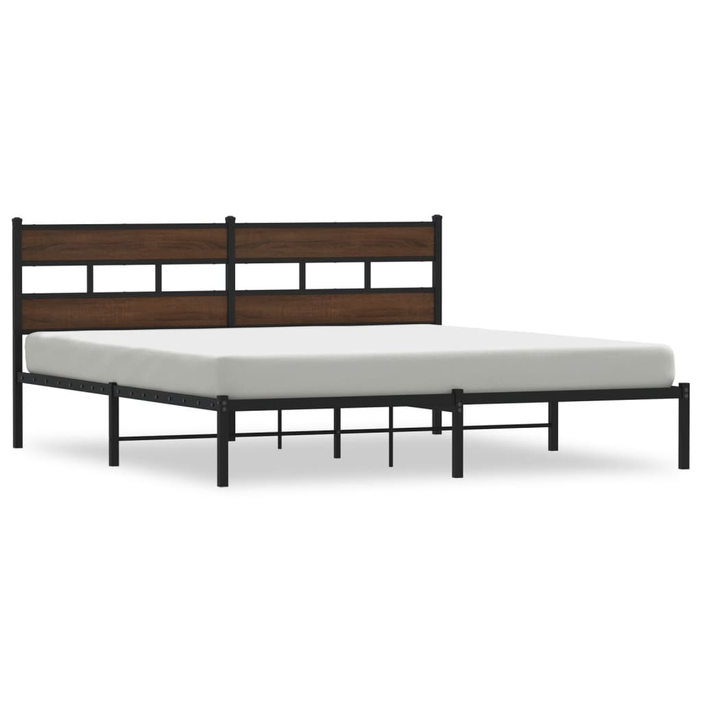 Giroletto senza Materasso con Testiera Rovere Marrone 183x213cm | homemem39
