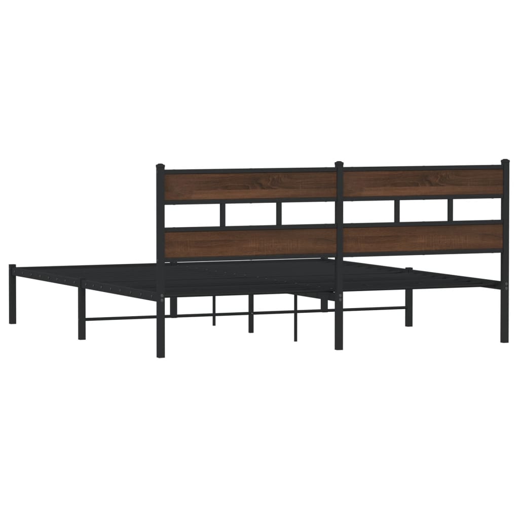 Giroletto senza Materasso con Testiera Rovere Marrone 183x213cm | homemem39