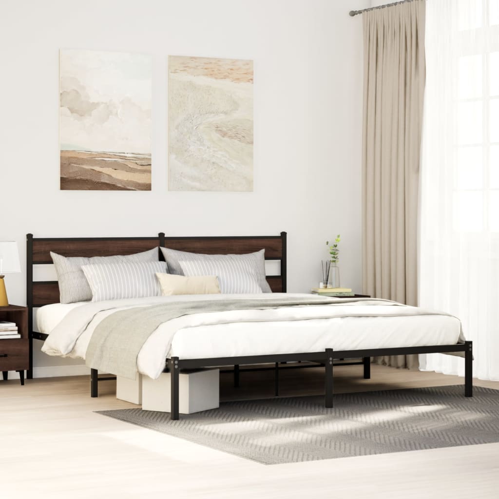 Giroletto senza Materasso con Testiera Rovere Marrone 183x213cm | homemem39
