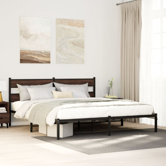 Giroletto senza Materasso con Testiera Rovere Marrone 183x213cm | homemem39