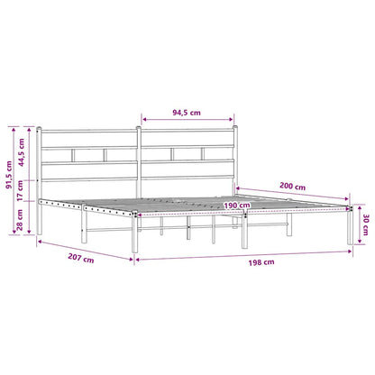 Giroletto senza Materasso con Testiera Rovere Marrone 190x200cm | homemem39