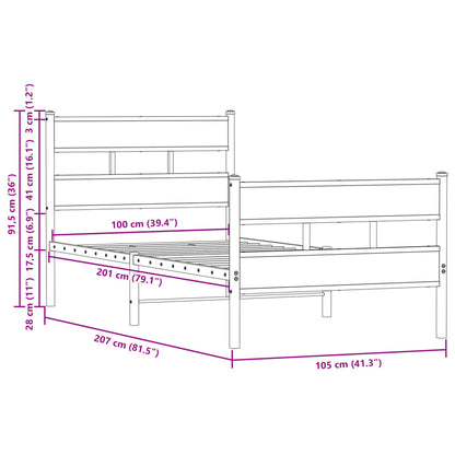 Giroletto senza Materasso con Testiera e Pediera 100x200 cm | homemem39