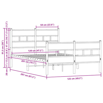 Giroletto senza Materasso con Testiera e Pediera 120x200 cm | homemem39