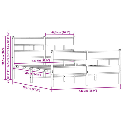 Giroletto senza Materasso con Testiera e Pediera 137x190 cm | homemem39