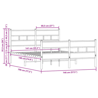Giroletto senza Materasso con Testiera e Pediera 140x190 cm | homemem39