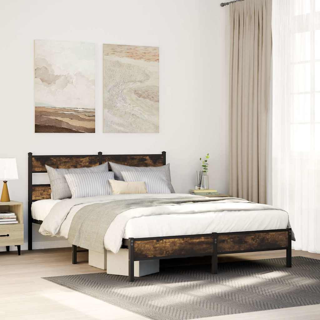 Giroletto senza Materasso con Testiera Rovere Sonoma 160x200 cm | homemem39