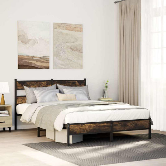 Giroletto senza Materasso con Testiera Rovere Sonoma 160x200 cm | homemem39