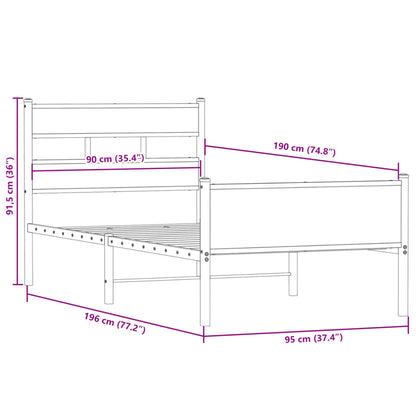 Giroletto senza Materasso Rovere Fumo 90x190 cm in Truciolato | homemem39