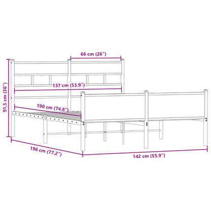 Giroletto senza Materasso Rovere Fumo 137x190 cm in Truciolato | homemem39