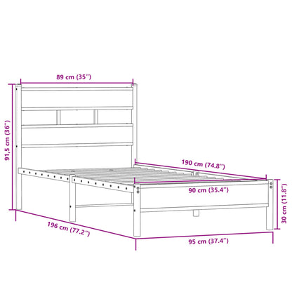 Giroletto senza Materasso Rovere Sonoma 90x190 cm in Truciolato | homemem39
