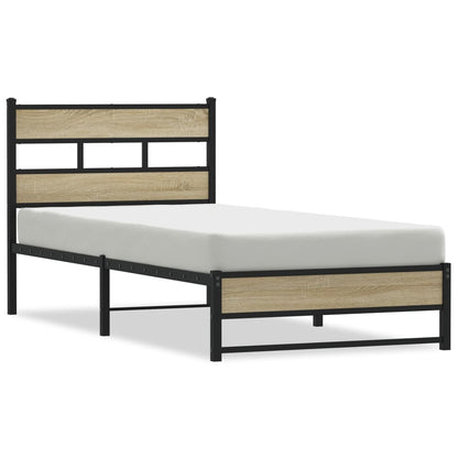 Giroletto senza Materaso in Metallo Rovere Sonoma 90x200 cm | homemem39