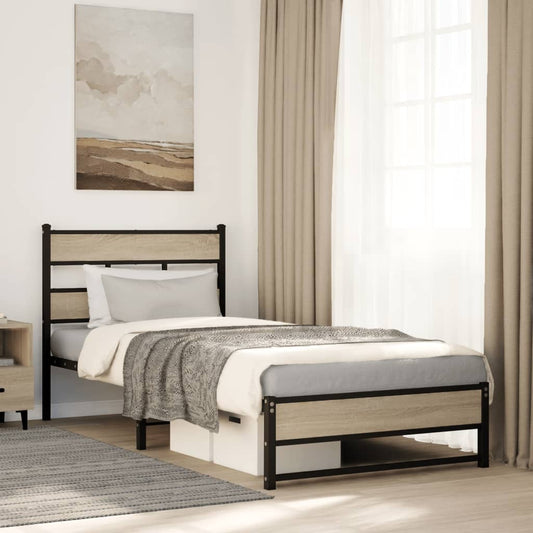 Giroletto senza Materaso in Metallo Rovere Sonoma 100x190 cm | homemem39