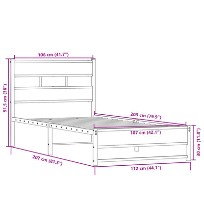 Giroletto senza Materaso in Metallo Rovere Sonoma 107x203 cm