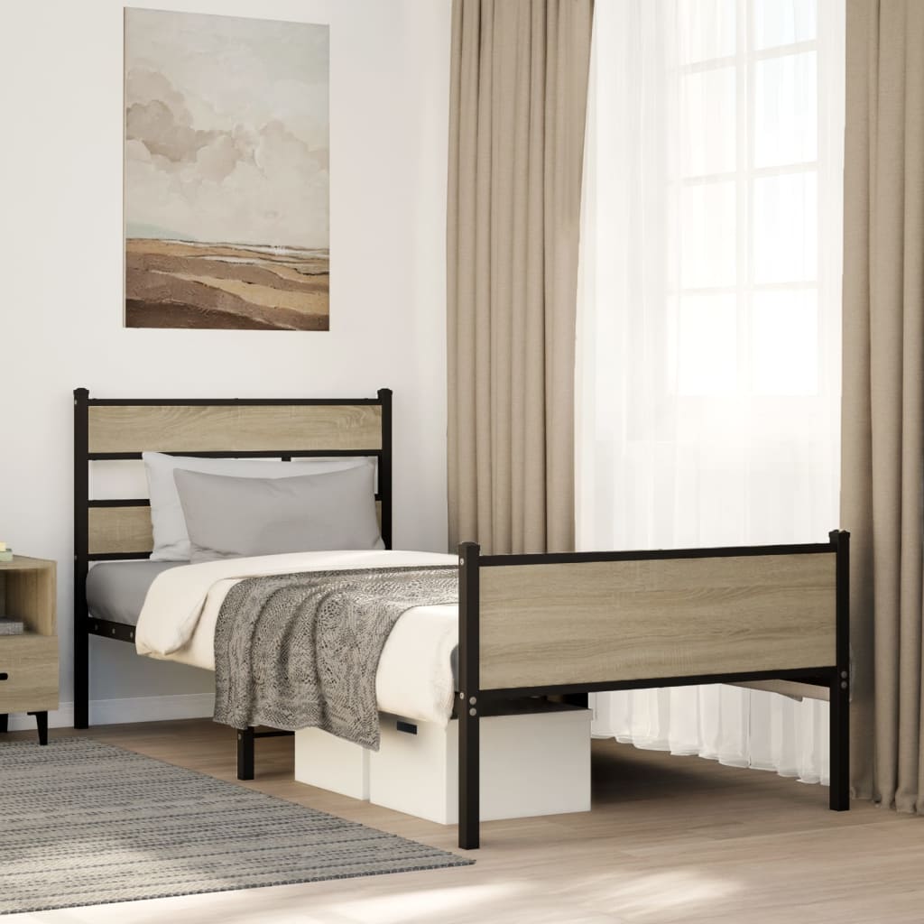 Giroletto senza Materasso Rovere Sonoma 107x200cm in Truciolato | homemem39