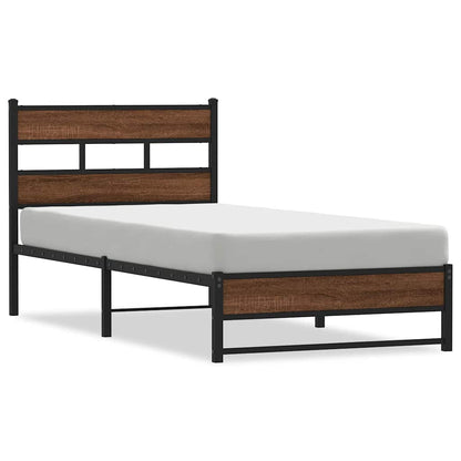 Giroletto senza Materasso in Metallo Rovere Marrone 107x203 cm | homemem39