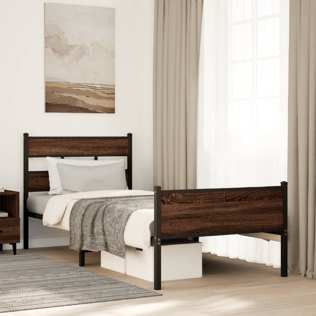 Giroletto senza Materasso Rovere Marrone 80x200cm in Truciolato | homemem39