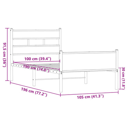 Giroletto senza Materasso Rovere Marrone 100x190 cm Truciolato