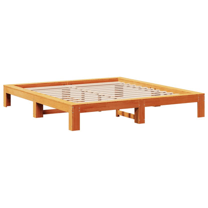 Letto senza Materasso Marrone Cera 200x200 cm in Legno di Pino | homemem39