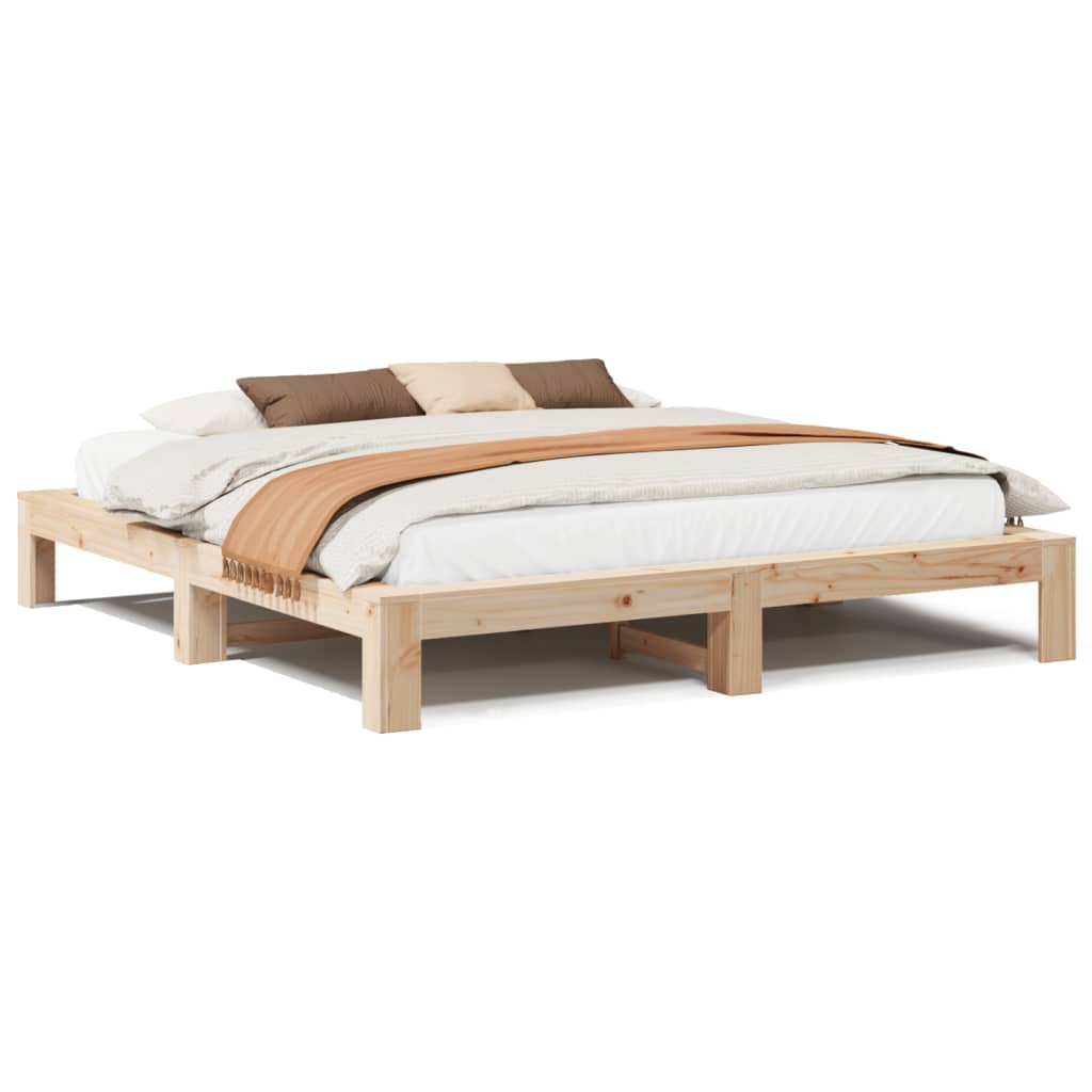 Letto senza Materasso 180x200 cm in Legno Massello di Pino - homemem39