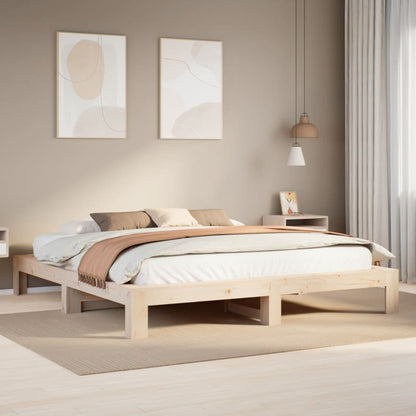 Letto senza Materasso 180x200 cm in Legno Massello di Pino - homemem39
