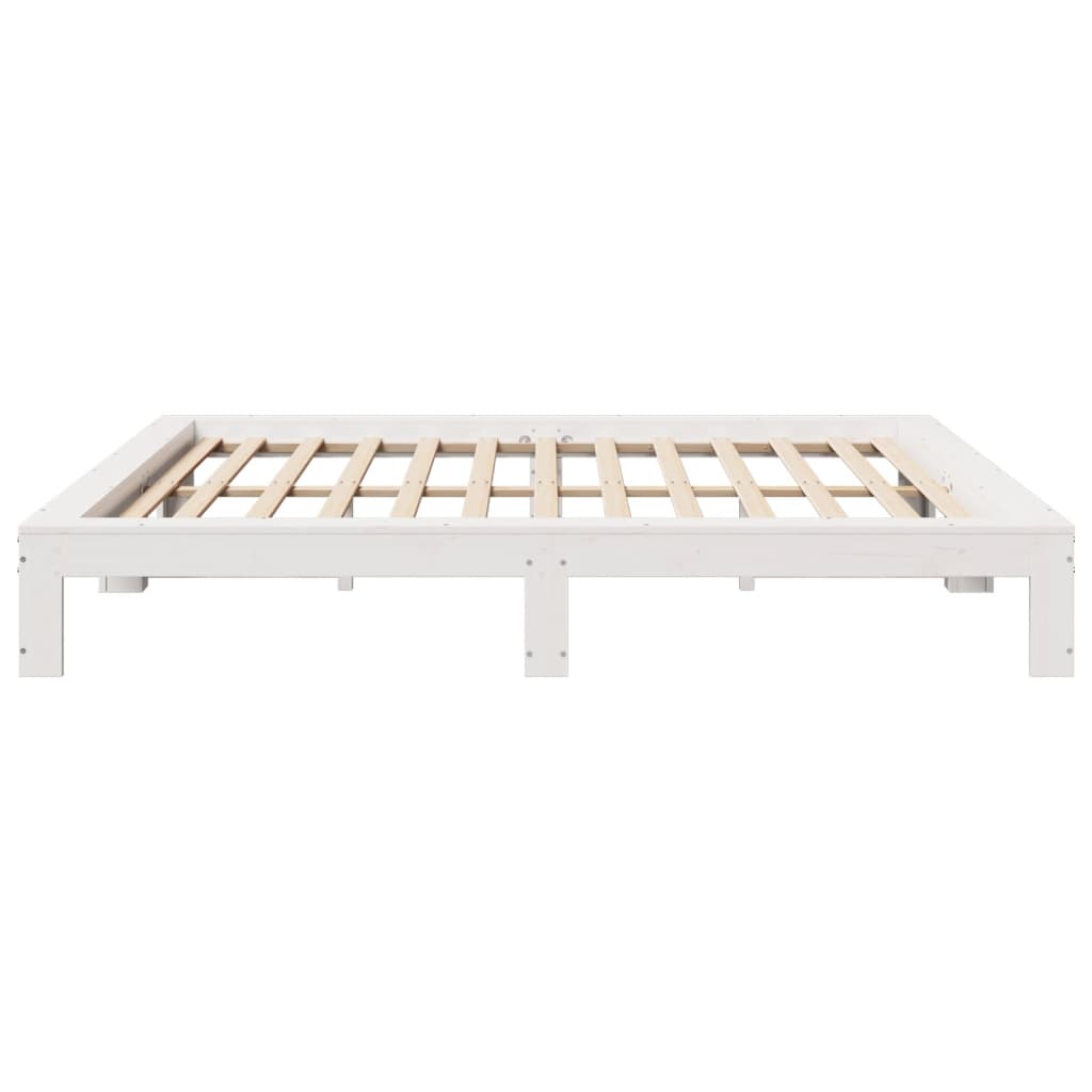 Letto senza Materasso Bianco 180x200 cm Legno Massello di Pino | homemem39