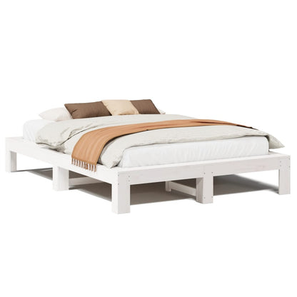 Letto senza Materasso Bianco 160x200 cm Legno Massello di Pino | homemem39