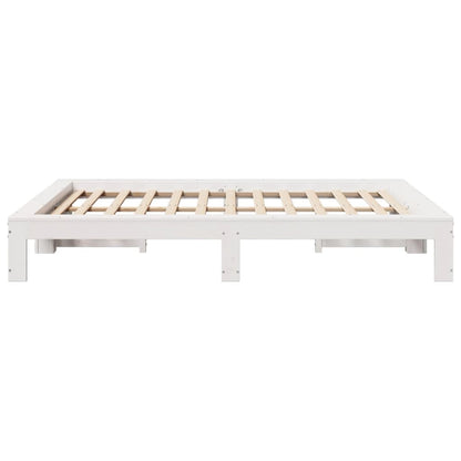 Letto senza Materasso Bianco 160x200 cm Legno Massello di Pino | homemem39
