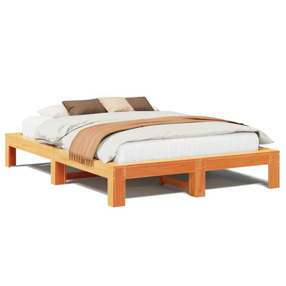 Letto senza Materasso Marrone Cera 160x200 cm in Legno di Pino - homemem39