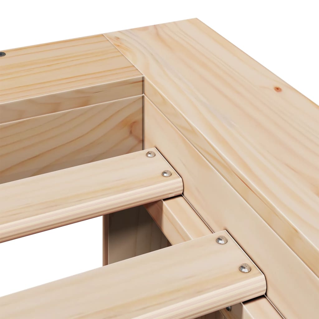 Letto senza Materasso 150x200 cm in Legno Massello di Pino | homemem39
