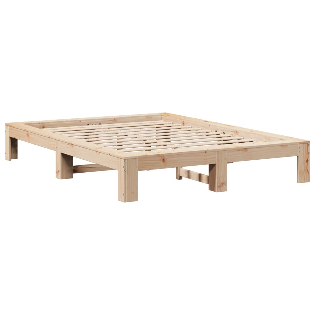 Letto senza Materasso 140x200 cm in Legno Massello di Pino | homemem39