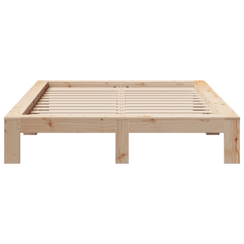 Letto senza Materasso 140x200 cm in Legno Massello di Pino | homemem39