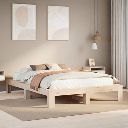 Letto senza Materasso 140x200 cm in Legno Massello di Pino | homemem39